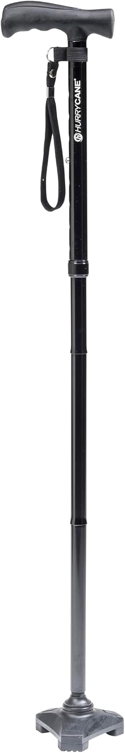HurryCane Freedom Edition Foldable Walking Cane with T Handle