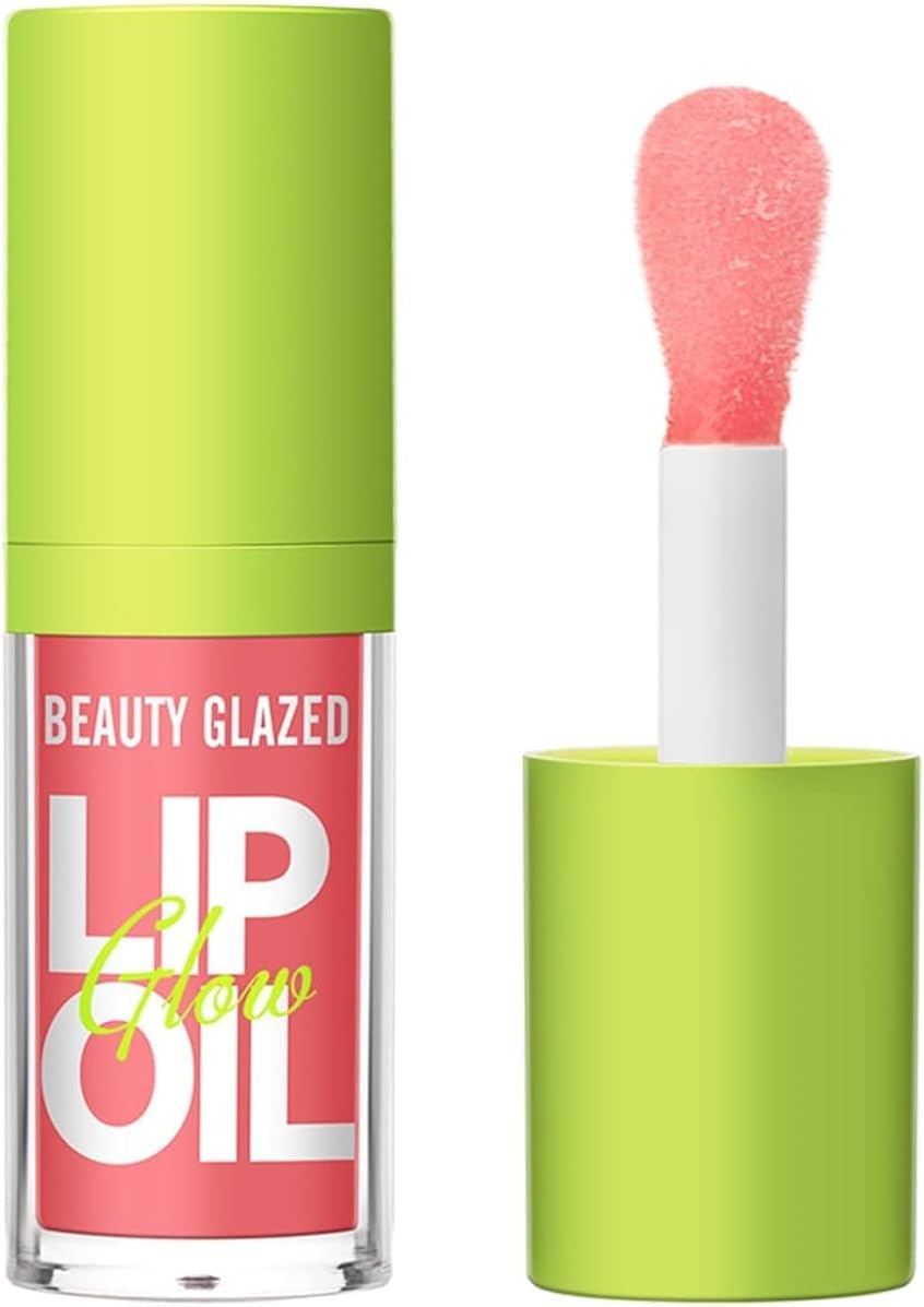 HQDA Big Brush Head Pink Lip Gloss Moisturizing Jelly Lip Gloss Oil Long Lasting Liquid Lipsticks Non-stick Cup Lip Tint Lip Glaze Fresh Texture Lip Gloss (#102)