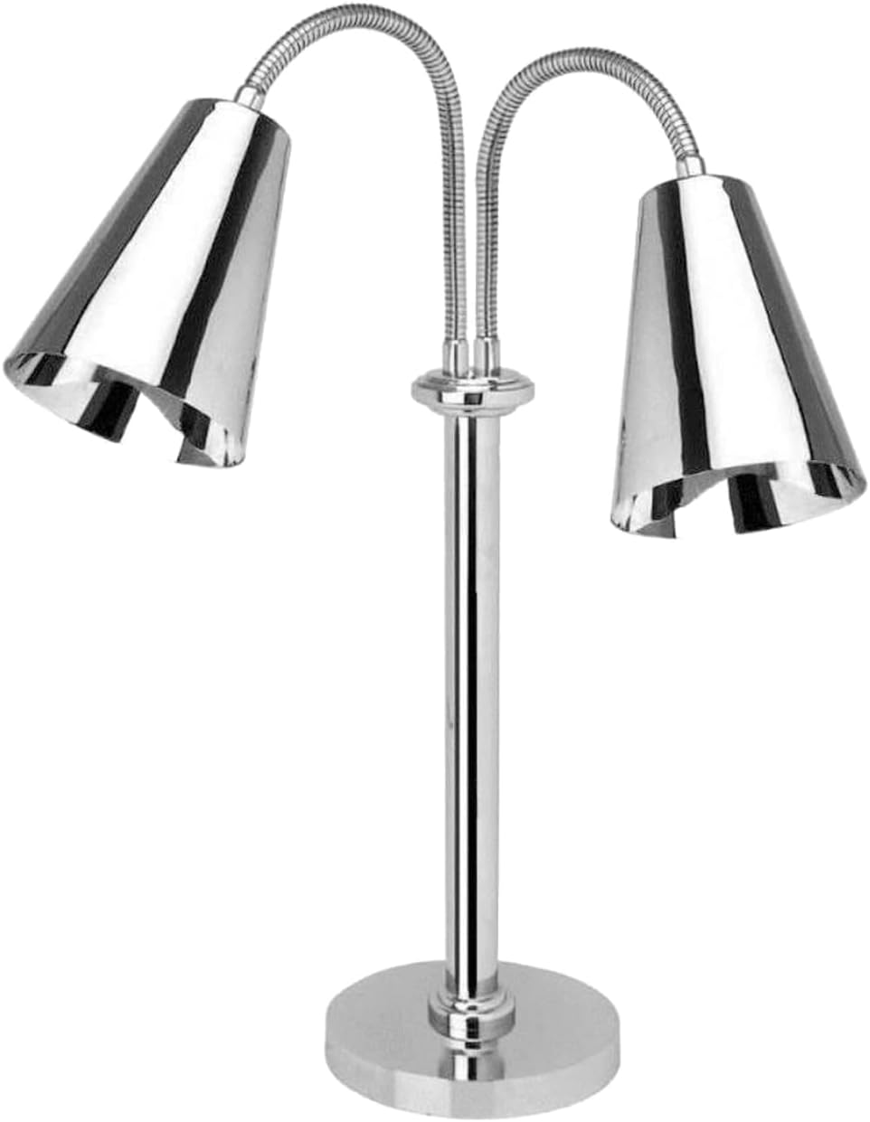 Free Standing Dual Bulb Heat Lamp - Food Warmer Light for Buffet - Commercial Grade Stainless Steel Warming Lamp
