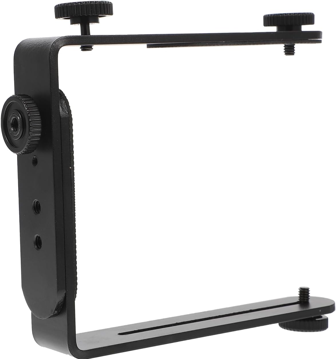 Metal L Bracket Camera Flash Light Holder with 1/4 Inch Screw, Detachable and Adjustable for DSLR, Speedlight, Tripods, and Led Photography Lights