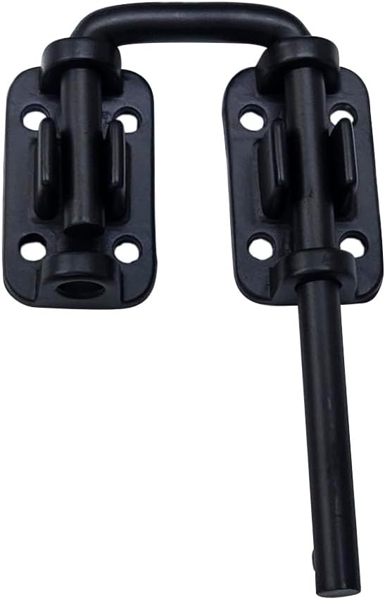 QCAA Child Safe & Home Security, Patio Door Loop Lock for Patio French Door Latch, Sliding Door Loop Lock, 1-1/4", Matte Black, MIT, 1 Pack
