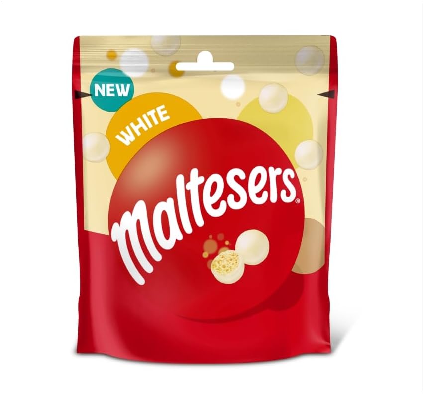 White Maltesers, White Chocolate & Honeycomb, Chocolate Treat, 74g Pouch