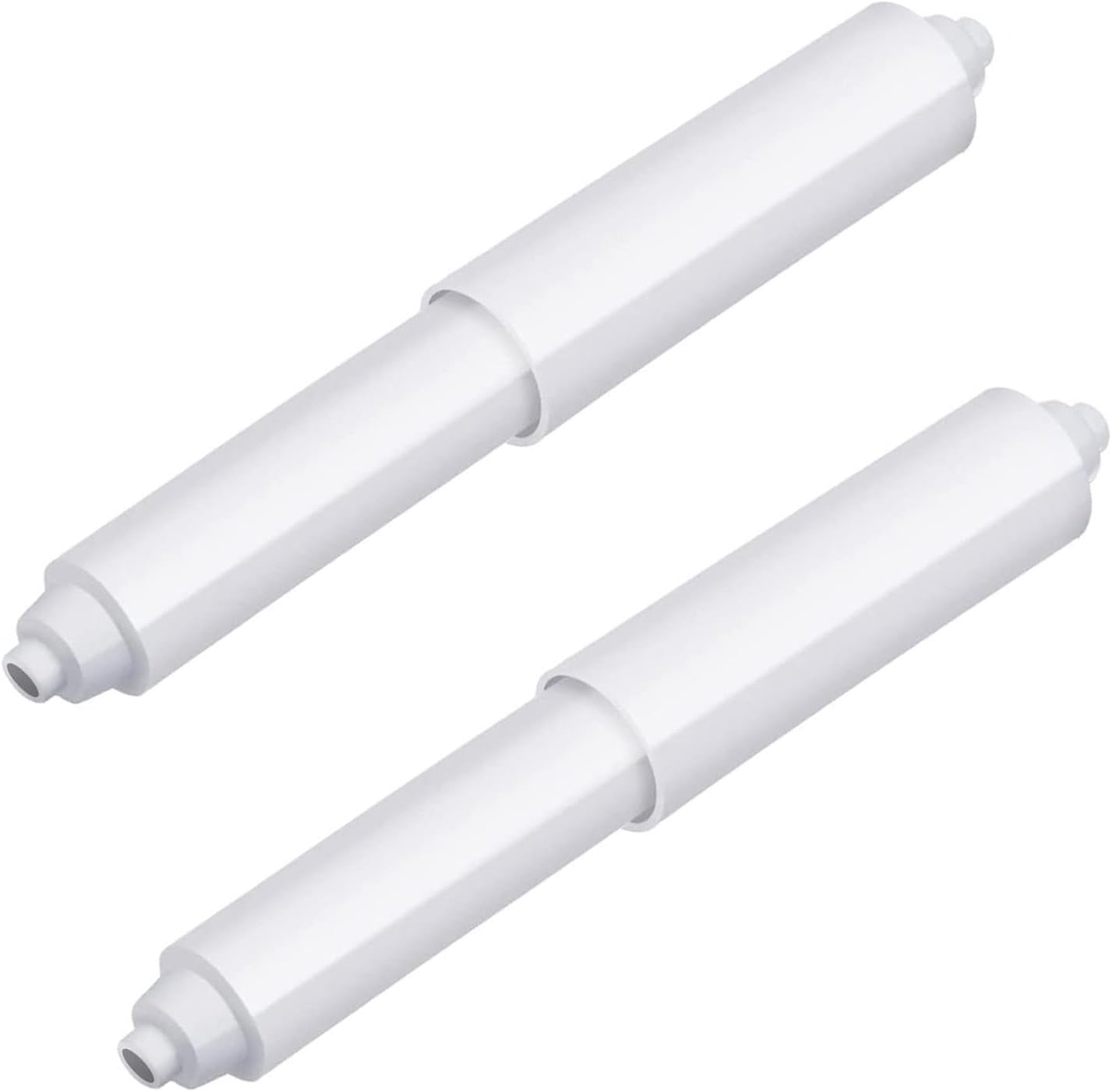2 Pcs Plastic Toilet Tissue Roll Holder, Toilet Paper Holder, Toilet Roll Holder Insert, Spring Loaded Toilet Roll Holder Insert in Bathroom Replacement Roller Spring Loaded Spindle for WC (White)