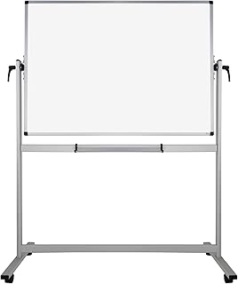 XBoard Magnetic Mobile Whiteboard, Double Sided Magnetic Dry Erase White Board on Wheels, Large Portable Easel with Stand and Aluminium Frame for Home School Office (48x36-Inch)