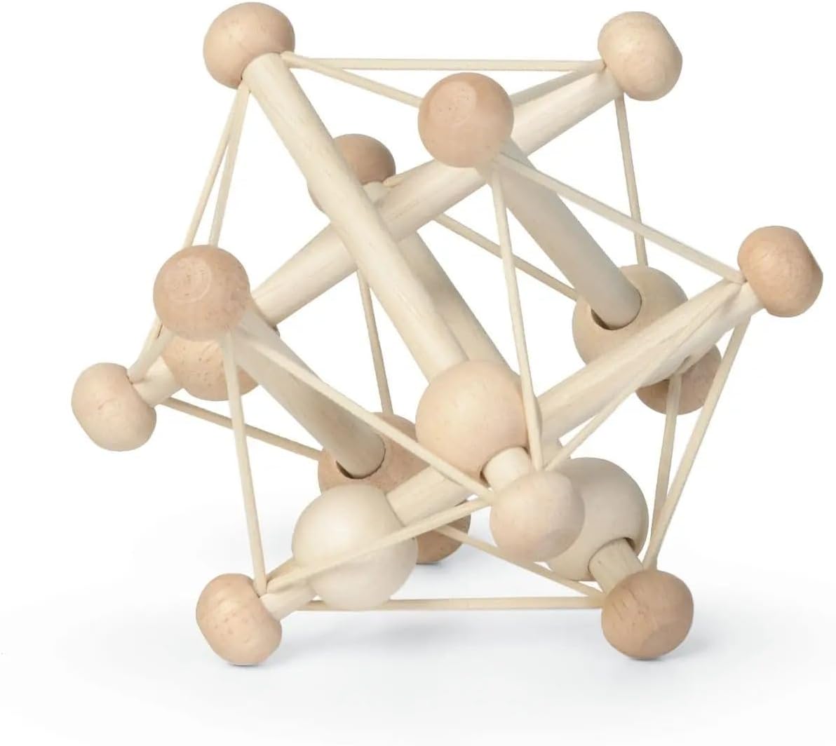 Manhattan Toy Skwish Natural Rattle and Teether Grasping Activity Toy, Beige, 1 Count (Pack of 1), (209620)