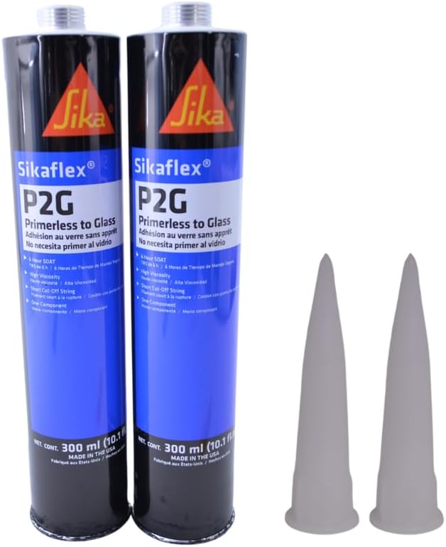 Auto Glass Sealant Windshield Urethane Glue Sikaflex P2G Primerless Adhesive x 2