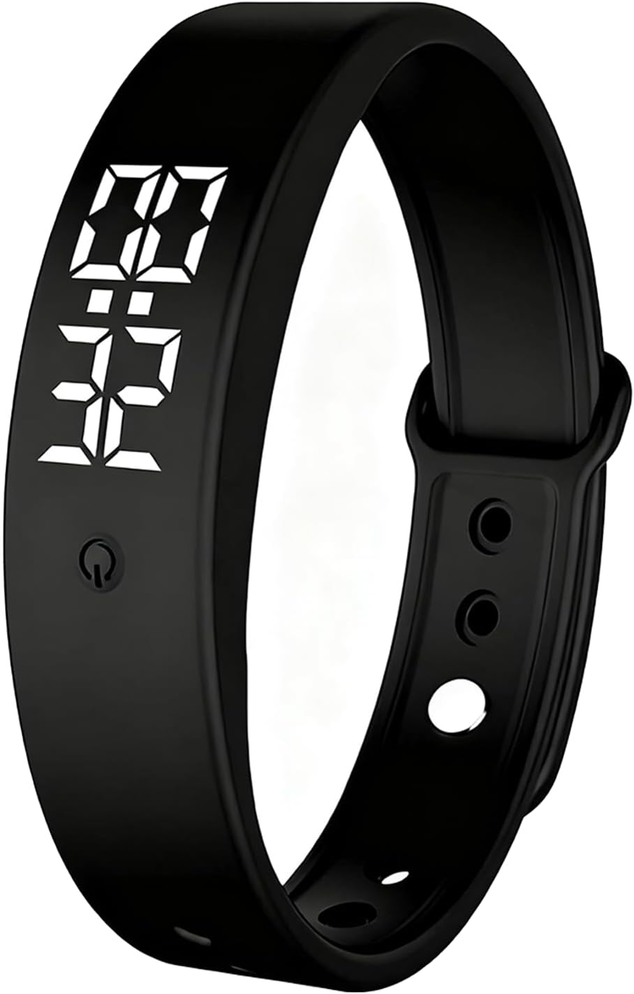 Vibrating Alarm Wristband, Water Proof Silent Alarm Watch,Vibrating Wrist Clock For Deep Sleepers/Hearing,3 Temperature Measurements Per Day(Black)