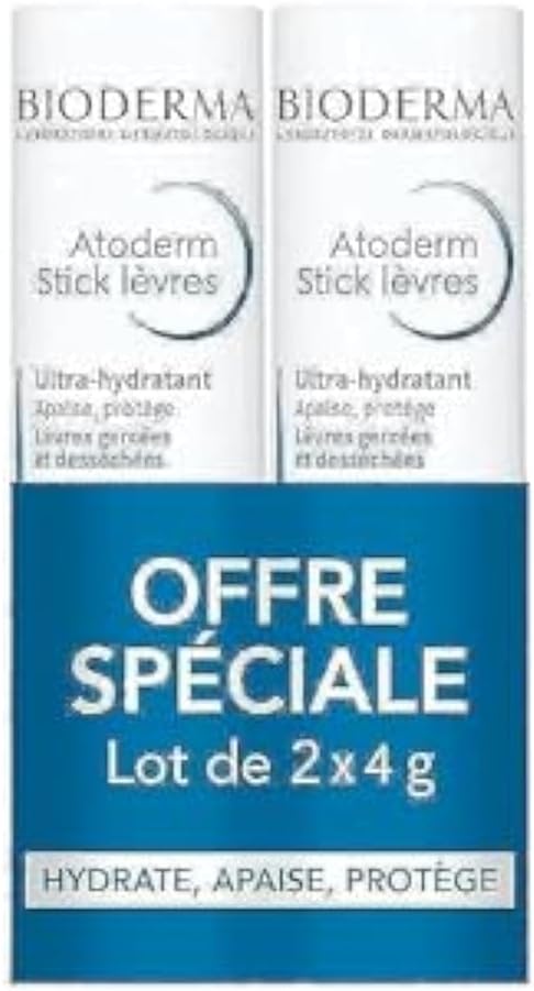 Bioderma Atoderm Ultra-Hydrating Lip Stick Lot of 2 x 4g