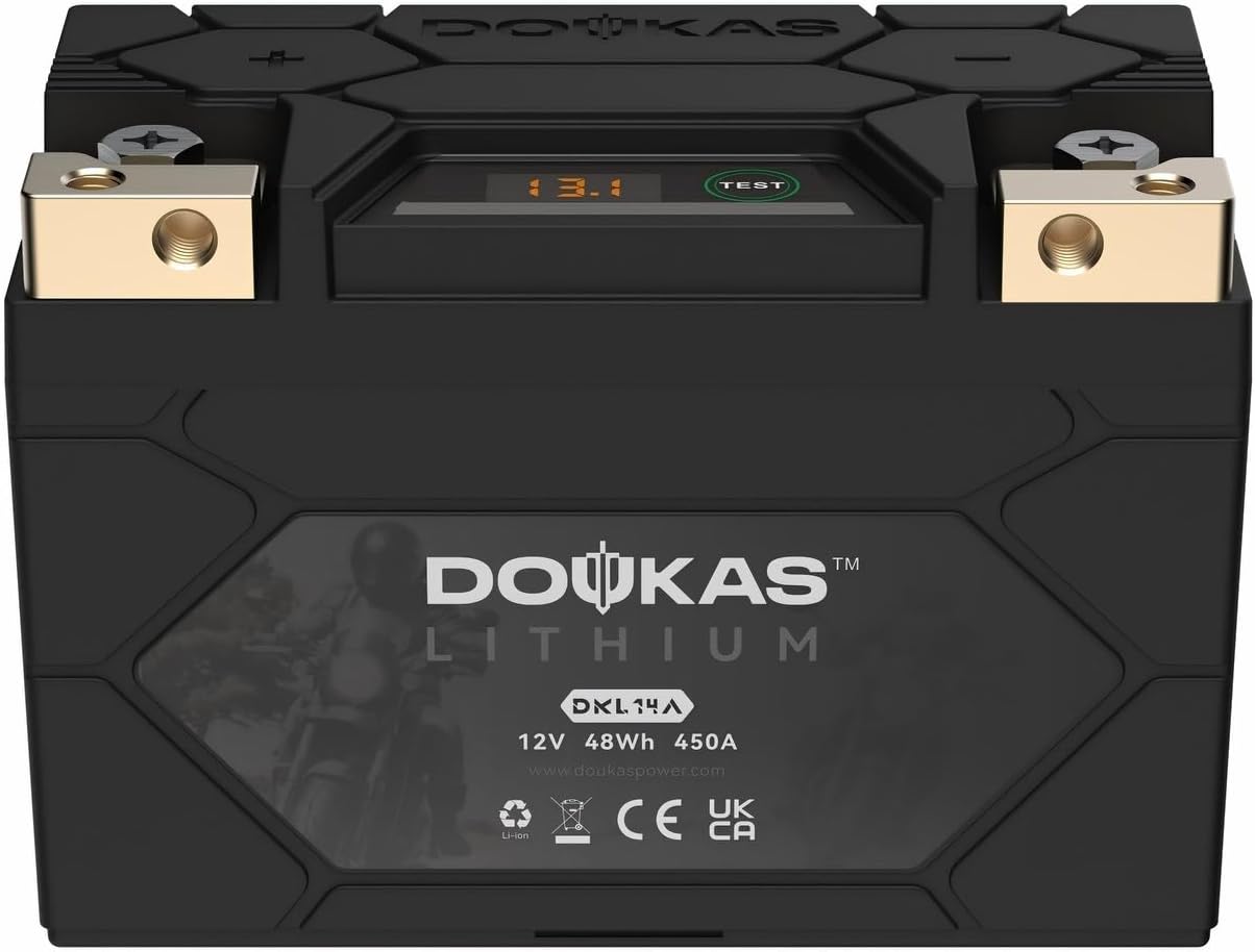 DKL14A 450A LiFePO4 Motorcycle Lithium Battery, 12V 4Ah Powersports Battery, Compatible Jet Ski, Lawn Mower, Scooter, Generator Battery, Snowmobile