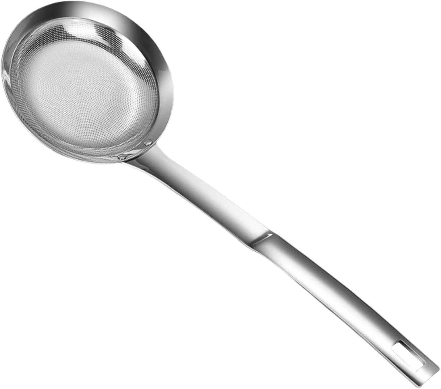 Stainless Steel Fat Skimmer for Cooking, Fine Mesh Strainer, Hiware Stainless Steel Fat Skimmer Spoon, Fine Mesh Food Strainer for Grease, Stainless Steel Strainer Spoon, Fat Skimmer Spoon