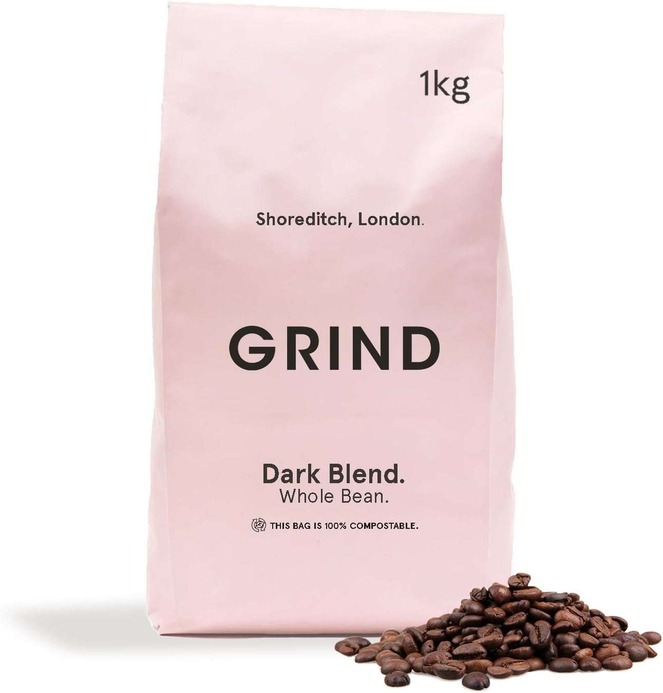 Grind Dark Blend Specialty Coffee Beans – 1kg Bag – Dark Roast – Suitable for All Coffee Machines – 100% Arabica – Barista Quality – Freshly Roasted in UK