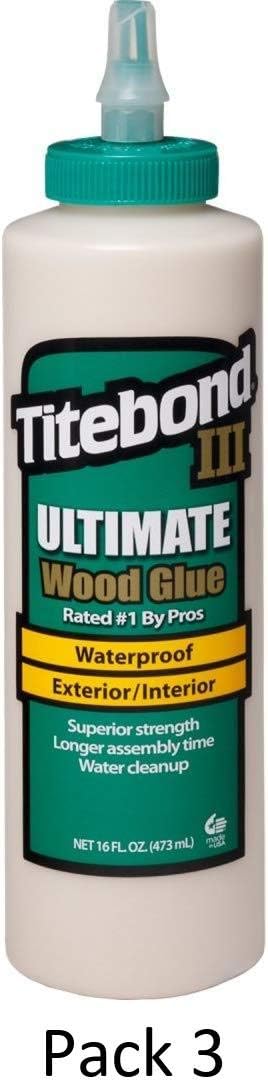 Titebond III Ultimate Wood Glue, 16-Ounces #1414, 3 Pack