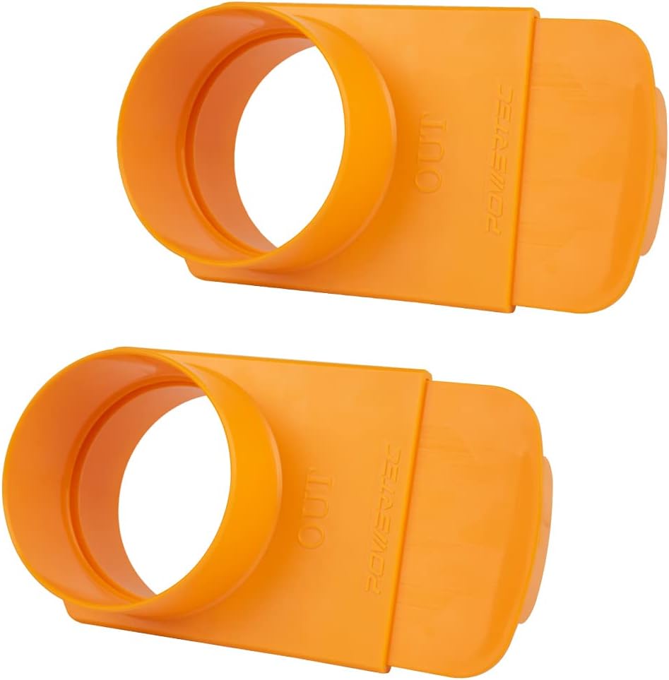POWERTEC 70295-P2 4-Inch Integrated Blast Gate Clog Resistant, Anti Gap Tapered ABS Plastic Fitting for Dust Collection Systems, 2PK