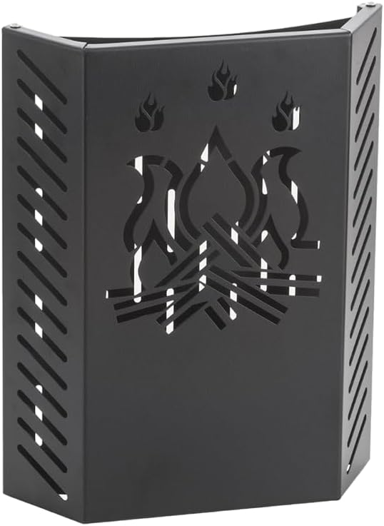 LIMAC KALAMI Design 8 cm H 50 cm x W 39 cm The Baby Protector Ideal for Wood and Pellet Sufe, Burning Protection Glass Stove or Fireplace, Anti Scald Children, Animals. Made in Italy, Black.