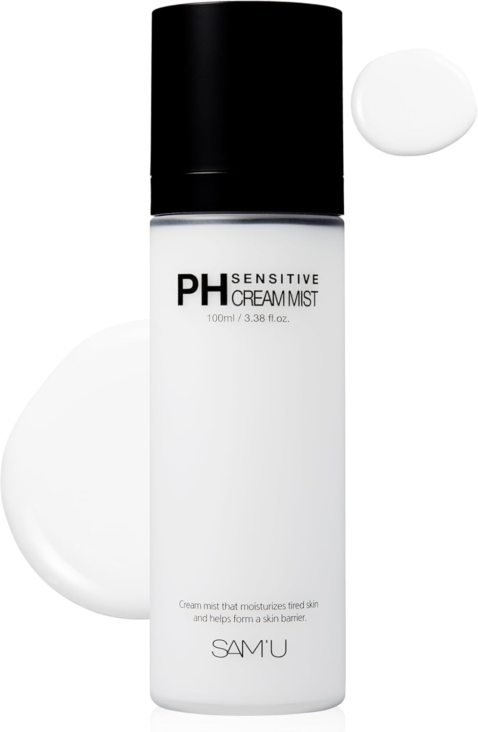 SAM’U PH Sensitive Cream Mist | Daily Face Moisturizer for Men & Women | Korean Face Mist Hydrating Spray | Dewy Setting Spray for Makeup Long Lasting Fixer | Face Skin Care (3.38 Fl. Oz.)