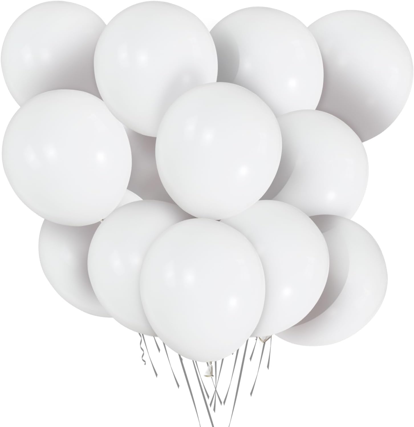 White Balloons 100 Pack 12 Inch Thicken Latex White Helium balloon With 2 Rolls of Balloon Ribbon Romantic Balloon Party Decorations for Birthday Wedding Engagement Baby Shower Festival Decor Supplies