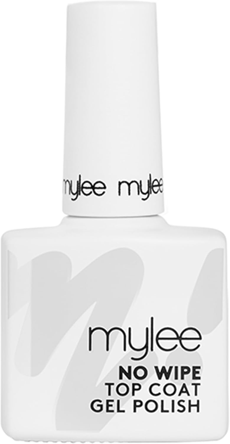 Mylee Gel Nail Polish Top Coat - UV/LED Soak-Off Nail Art Manicure Pedicure for Professional & Home Use, Long Lasting & Easy to Apply, Vegan & Cruelty Free (No-Wipe Top Coat, 10ml)