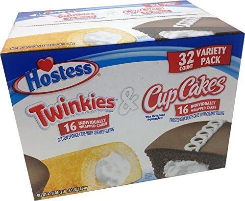 Hostess Twinkies & Cupcakes 16 Individually Each (Total 32 Wrapped Cakes) by Hostess