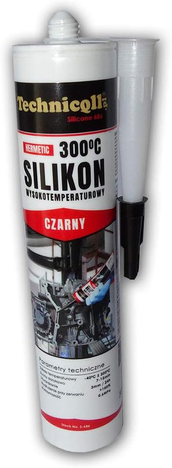 BLACK HIGH TEMPERATURE SILICONE ADHESIVE SEALANT 300 ml HEAT RESISTANT 300'C "liquid gasket" new