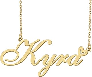 Aoloshow Personalized Heart Name Necklace Gold Custom Any Names Stainless Steel Jewelry for Womens Graduation