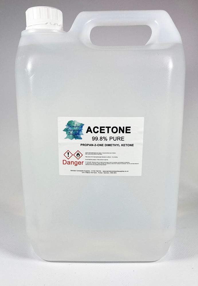 Swindon Composite Supplies : Pure Acetone Nail Polish Remover UV LED GEL Soak Off (2.5 Litre)