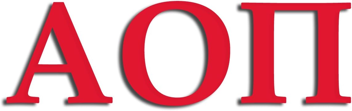 Officially Licensed Alpha Omicron Pi 8" x 3" Window Decal (Red)