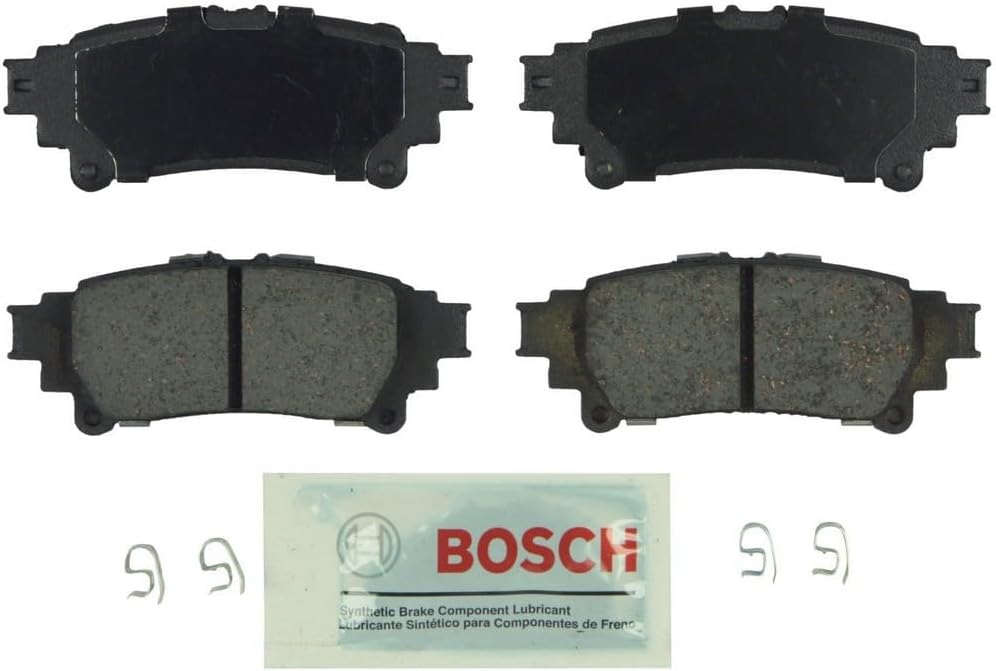 BOSCH BE1391 Blue Ceramic Disc Brake Pad Set - Compatible With Select Lexus GS, IS, RC (200t, 250, 300, 350, 450h, Turbo); Toyota Highlander, Mirai, Prius V, Sienna; REAR