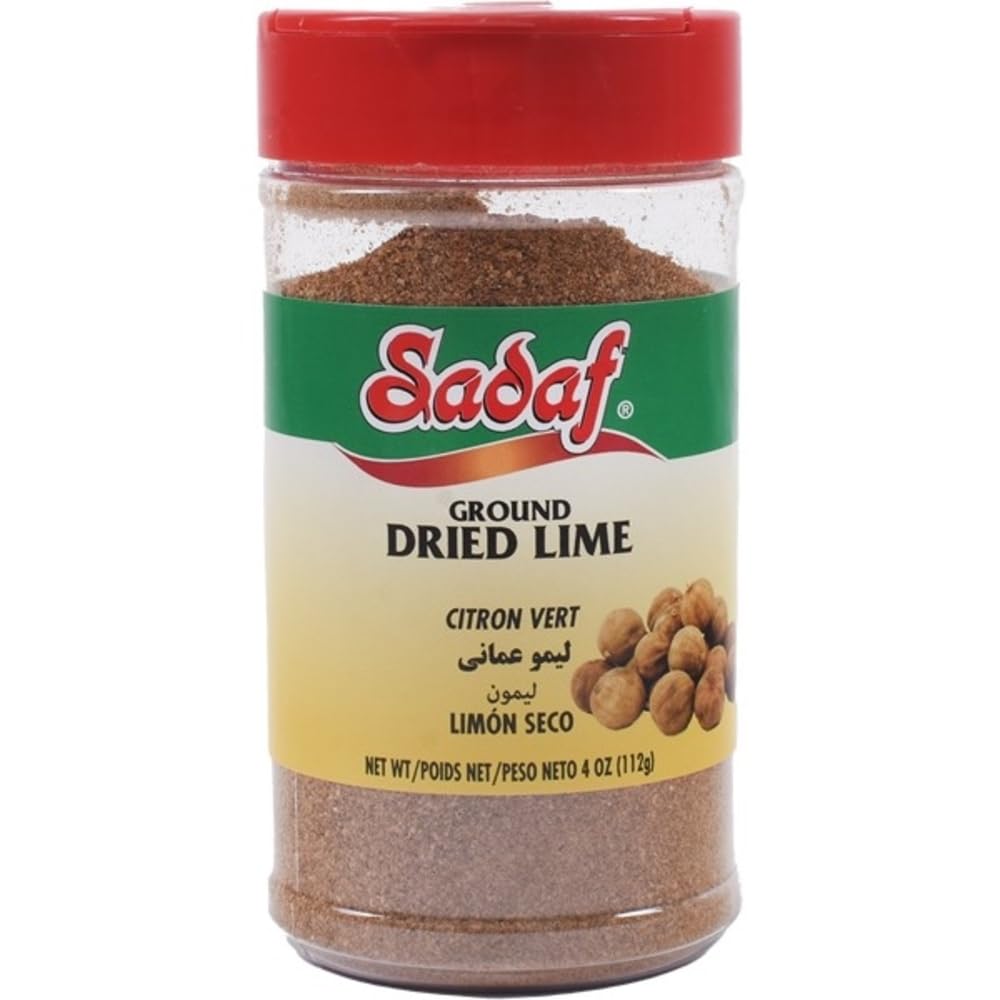 Sadaf Ground Dried Lime - Limoo Omani - Dried Lime Powder for Cooking & Food Flavoring - Grounded - Kosher & Vegetarian - 4 Oz