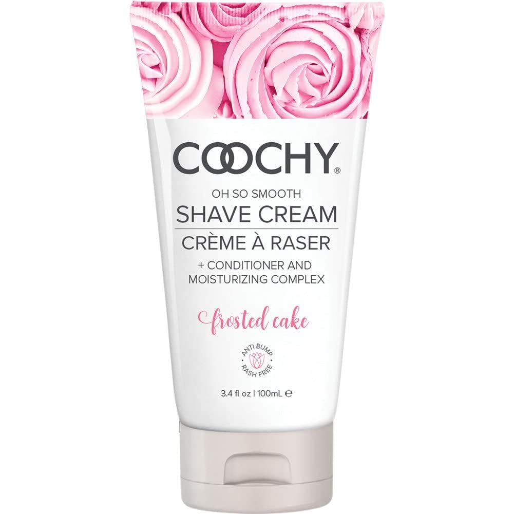Coochy Shave Cream - Moisturizing Shave Lotion - Gentle Intimate Shaving Cream - For Bikini Area, Underarms, Legs & More - Rash-Free, Hydrating Formula - Frosted Cake, 3.4 oz