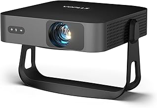 【360°Adjustable Stand & Auto Focus/Keystone】Mini Projector with WiFi and Bluetooth, 550ANSI Native 1080P Portable Outdoor Movie Projector, VOPLLS Home Projector 4K Support for HDMI/USB/Phone/PC(Black)