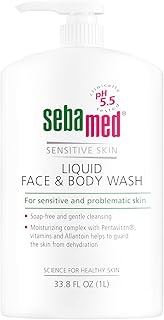 Sebamed Liquid Face and Body Wash for Sensitive Skin, pH 5.5, Mild Gentle Hydrating Cleanser, Hypoallergenic Body Wash for Men and Women, Dermatologist Recommended, 33.8 Fluid Ounces (1 Liter)