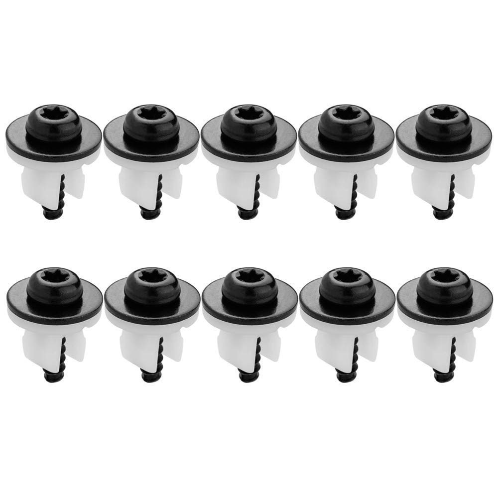 Belleone 10 Set Splash Shield Screws Fit for Ford Escape - T30 Torx Head Bolts & Grommets for Undertray Engine Fender Liner Deflector Grille F-150 Edge Focus Fusion C-Max S-Max Transit Lincoln MKC