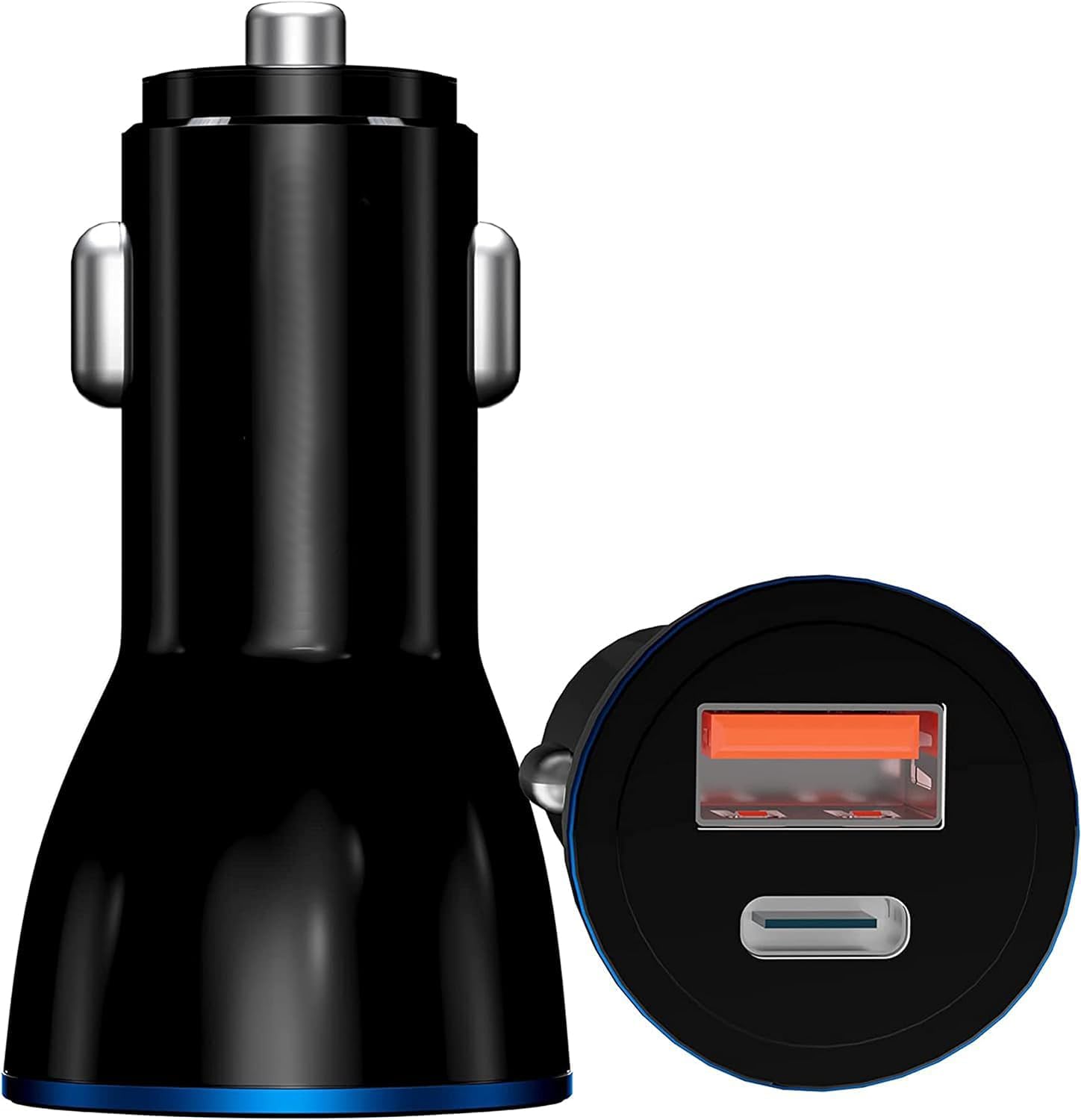 Car Charger Adapter, Dual Port USB Type C Car Charger Fast Charge, Cigarette Lighter USB Charger for iphone 15/14/13/12/11 Pro Max Samsung Galaxy S24/S23/S22/S21/S20/S10/A15/A14/A55/A54/A16/A06