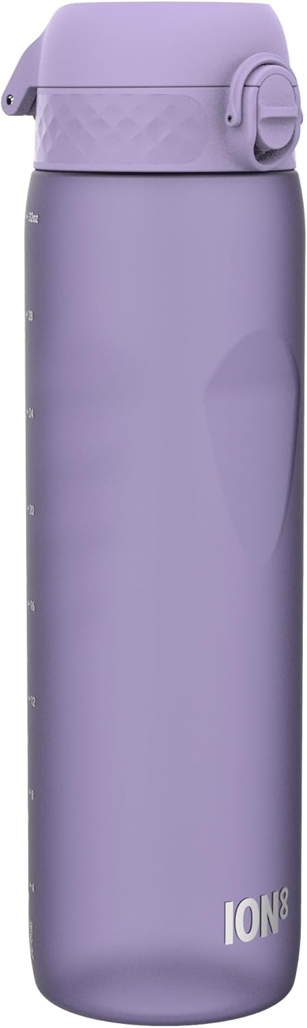 Ion8 1 Litre Water Bottle, Leak Proof, Flip Lid, Carry Handle, Rapid Liquid Flow, Dishwasher Safe, BPA Free, Soft Touch Contoured Grip, Ideal for Sports and Gym, Carbon Neutral Recyclon