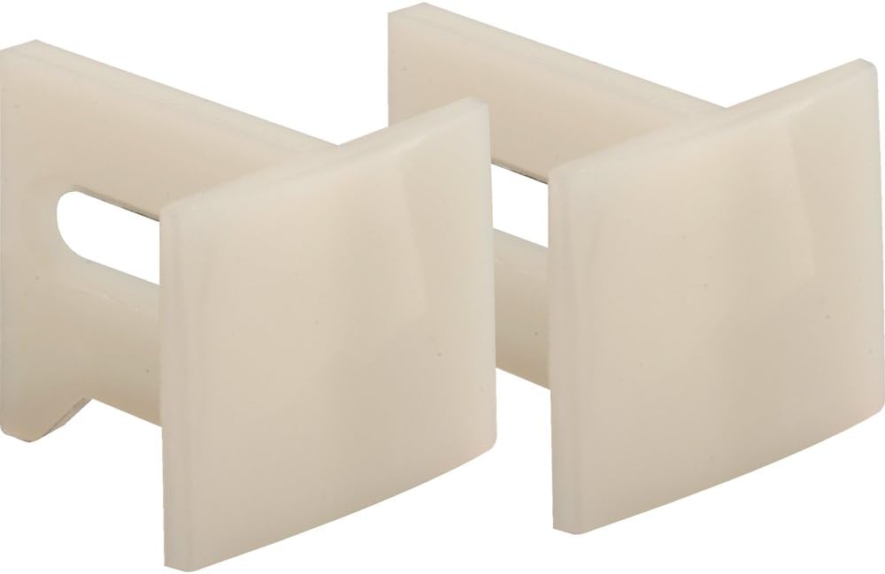 Prime-Line N 7015 2-Piece Adjustable Door Guide, 1-1/8 in L X 1-1/16 in W, Plastic, White