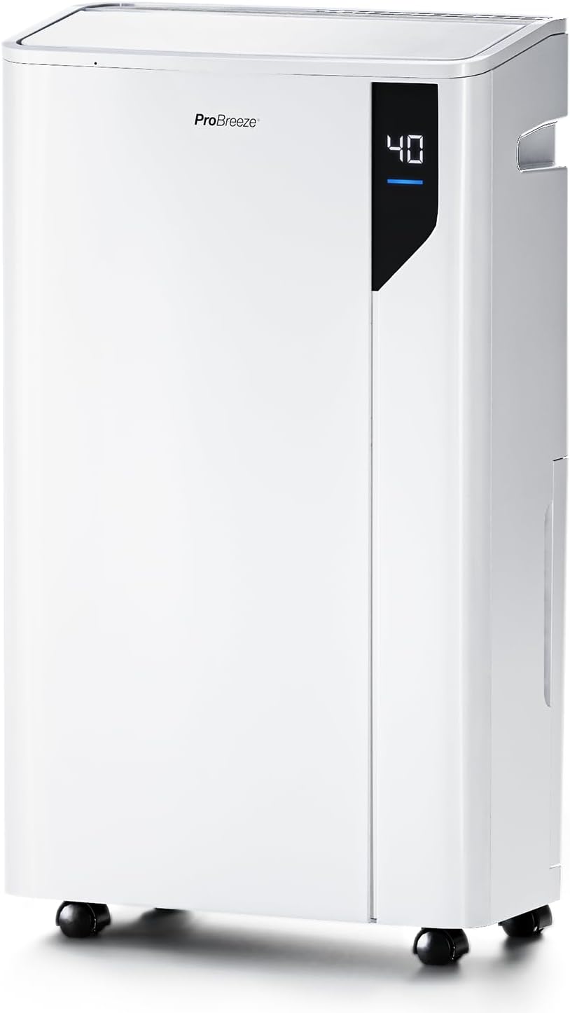 Pro Breeze® 20L/Day Compressor Dehumidifier - Energy Efficient with Laundry Mode, Humidity Sensor & Indicator, Carbon Air Filter for Mould, Damp & Moisture - for Home, Office & Bedroom