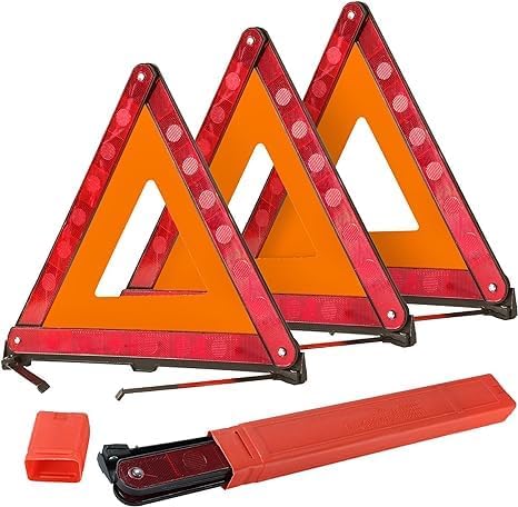 DASBET Emergency Warning Triangles Roadside Safety Triangle, 3 Pack Foldable Warning Reflective Triangle with Case for Vehicles Breakdown