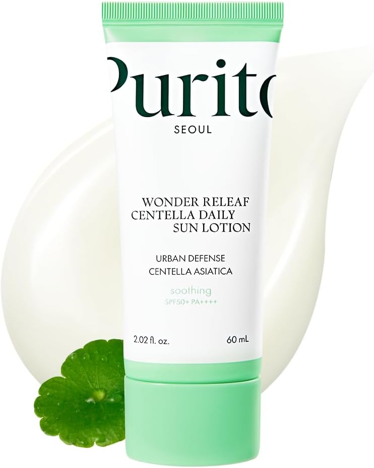 PURITO SEOUL Weightless Centella Sunscreen SPF50+, 60ml – For Sensitive Skin, Non-Sticky & Dewy Finish, Anti-Pollution Urban UV Protection