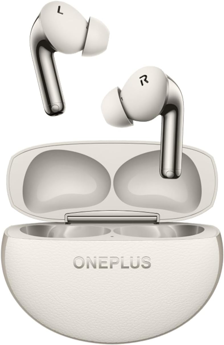 OnePlus Buds Pro 3 Wireless Earbuds, 43H Battery, 50dB Adaptive Noise Canceling, Bluetooth 5.4, LHDC 5.0 Hi-Res Audio, Dual Drivers with Dual DACs, Fast Pair Charging, Lunar Radiance