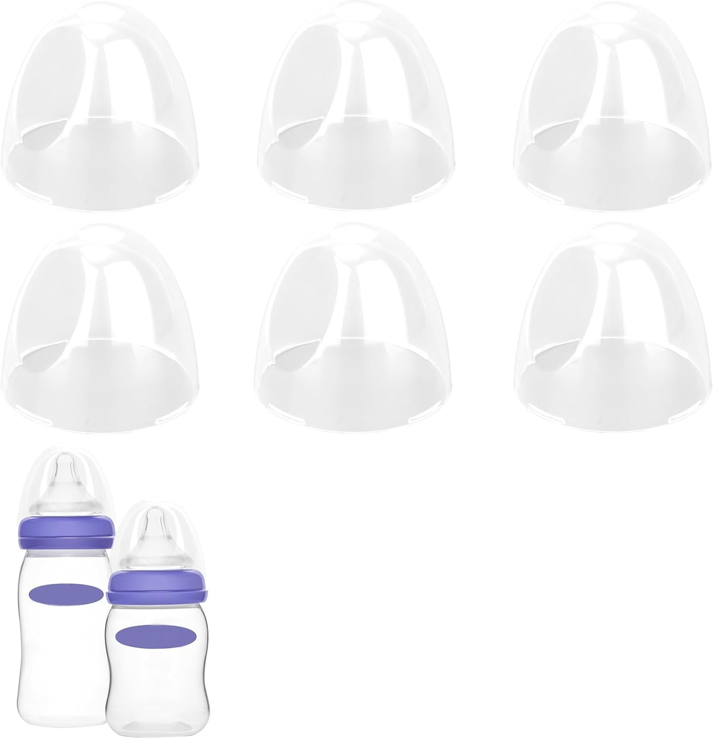Gosknor 6pcs Baby Bottle Caps Compatible with Lansinoh Bottles, Soft & Safe Baby Bottle Lids Replacement