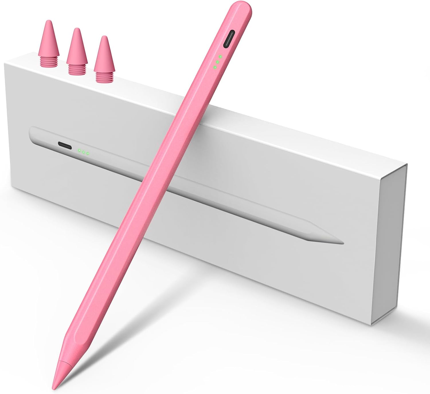 Stylus Pen for iPad W/Palm Rejection Tilt Sensitivity,13 Mins Fully Charged,MEKO Active Touch Screen Apple Pencil Compatible W/iPad 6/7/8/9/10,Pro12.9&11",Air3/4/5,mini5/6-PINK