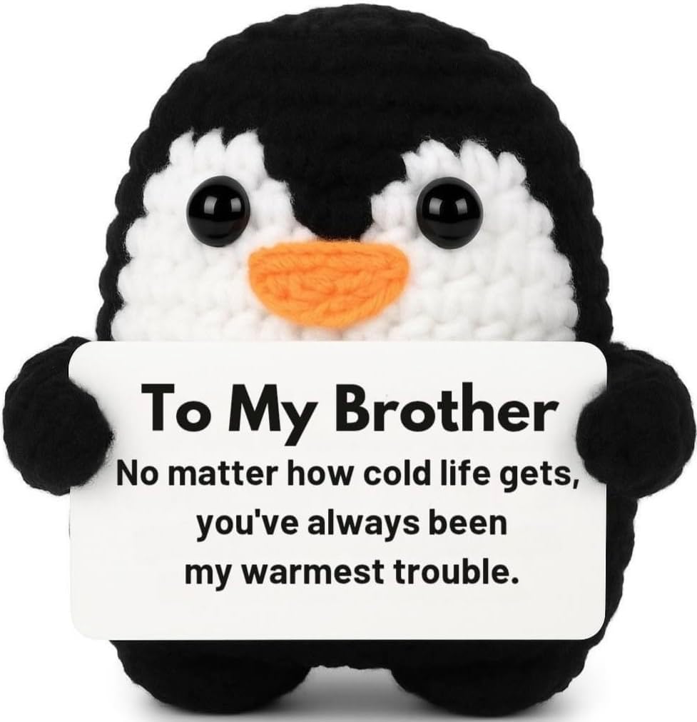 Brother Gifts from Sister, Positive Penguin, Funny Gifts for Brother Birthday Gift,