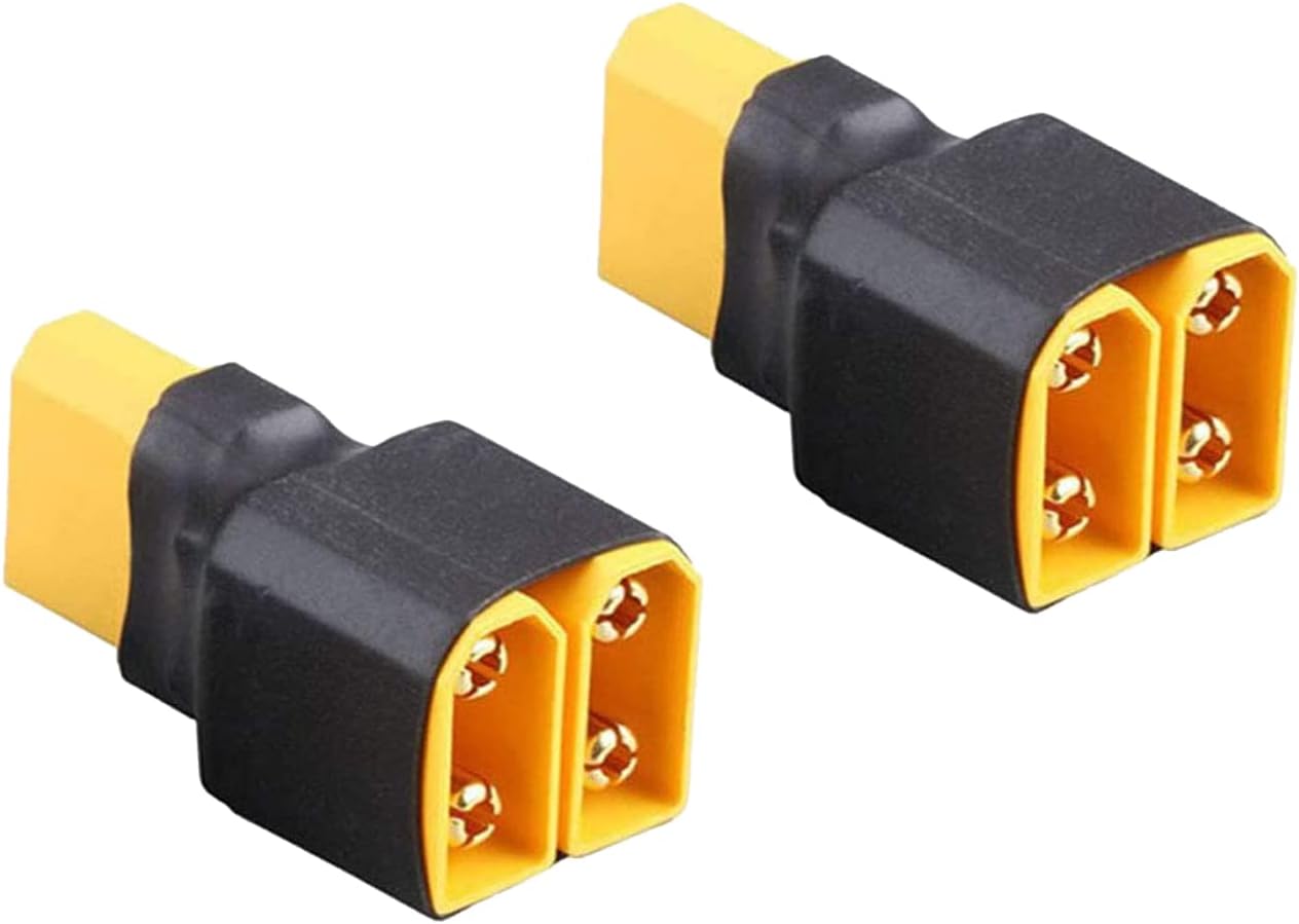 LinsyRC 2-Pack XT90 Parallel Battery Connector Plug 1-Female to 2-Male Parallel Adapter Splitter for RC Quadcopters Multirotors LiPo Battery