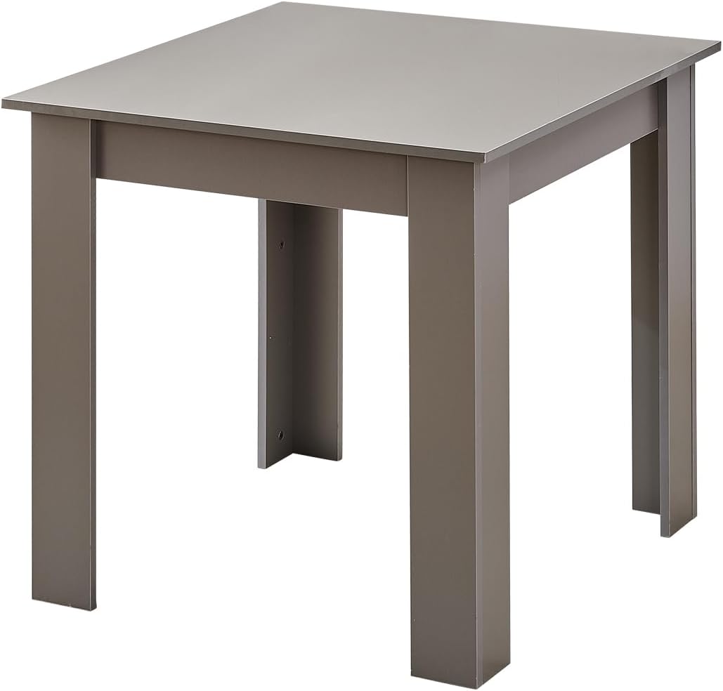 NICEME 75x75cm Square Dining Table High Gloss Table Kitchen Table Home Furniture (High Gloss Grey, 75x75 cm)