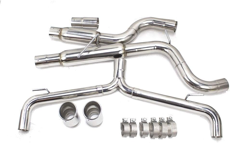 Rev9 CB-071A FlowMAXX Stainless Steel Cat-Back Exhaust System, Rolled Tip, Free Flow Design, compatible with Volkswagen Golf GTI MK7.5 2018-2020 2.0T