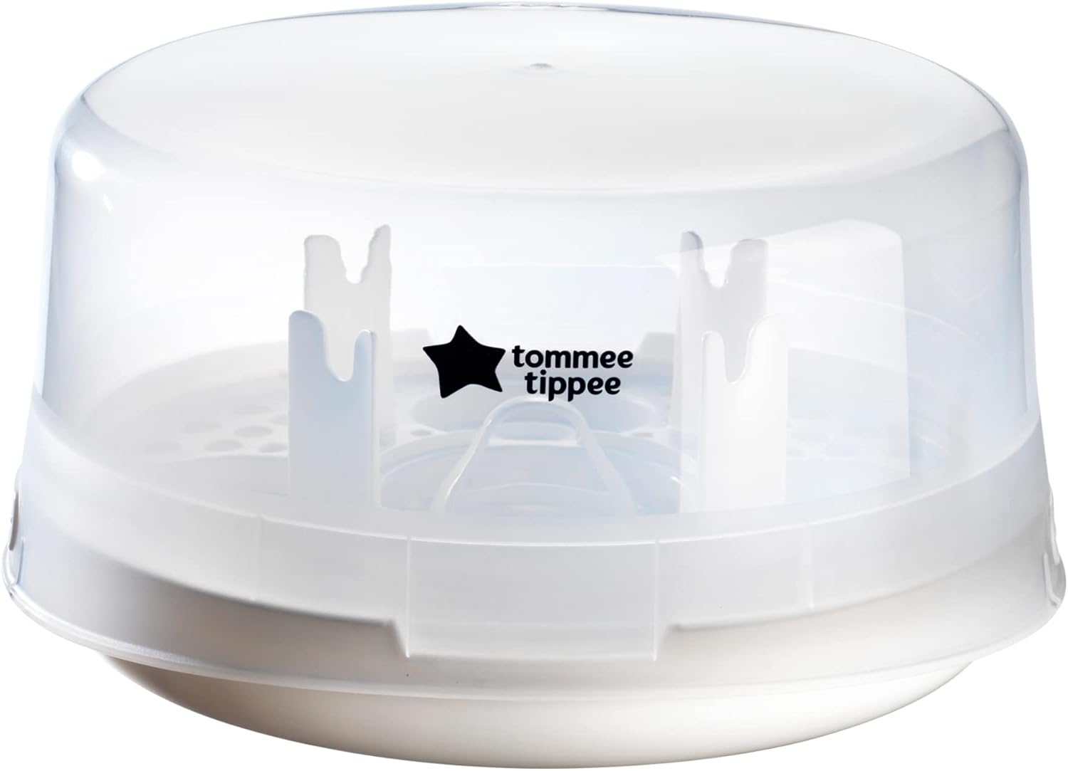 Tommee Tippee Microwave Steam Steriliser for Baby Bottles, Soothers, Breast Pumps and Feeding Accessories, Kills Viruses and 99.9% of Harmful Bacteria, 4-Minute Sterilisation Cycle