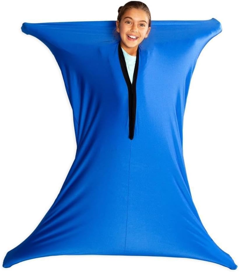 SZSMART Sensory Body Sock for Kids, 47"x27" Full-Body Wrap Stretchy Body Sox to Relieve Stress for Children with Autism, Anxiet (Blue, M/114-137cm)