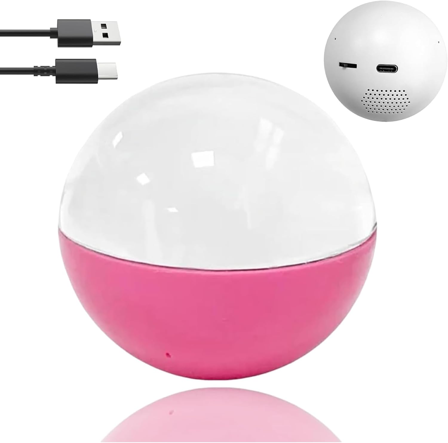 YIHANGG 2.7" Crystal Ball Video Player, Crystal Ball Digital Display, Custom Light-Up Sphere, Personalized Digital Memory Display—Uploadable Videos Photos, Customized Gift(Pink)