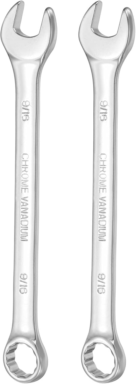 HARFINGTON 2Pcs SAE Combination Wrench 9/16" Open End 12-Point Box End