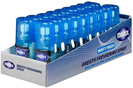 18 X New Medex Mint Freshener Mouth Bad Breath Long Lasting Minty Fresh Compact Pack Handbag Size Instant Refreshing Spray 20ml
